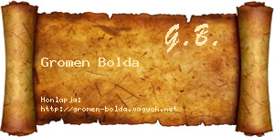 Gromen Bolda névjegykártya